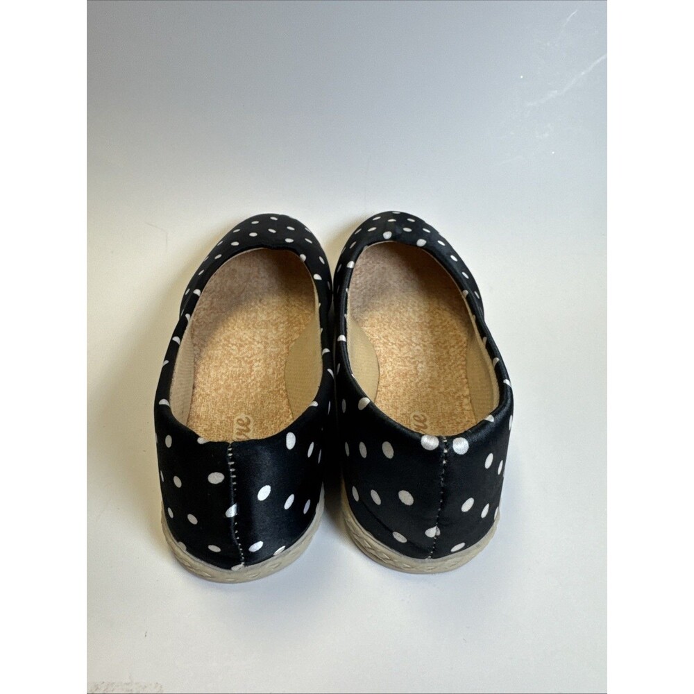 Ficare Nottingham Black White Polka Dot Scallop Espadrilles Sz 4.5 - Picture 2 of 5